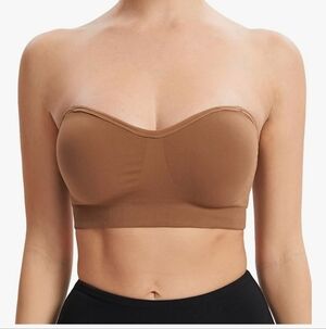 Gnowann Non-Slip Silicone Bandeau Bralette Seamless Wireless Strapless Bra. Colo